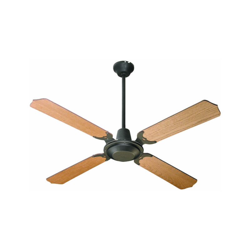 

Inthai - Ventilador colonial de techo negro con 4 aspas de madera