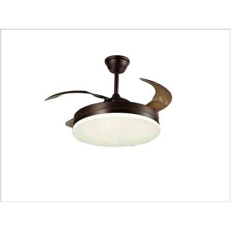 Ventilador con aspas desplegables VENTO marron motor DC, led 2x36w Schuller - MARRON
