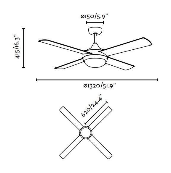 

Faro Barcelona - Ventilador con luz ICARIA | Marrón