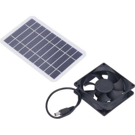 Ventilador con panel solar de 2,5 W, kit de ventilación solar para uso en exteriores y ganadería.