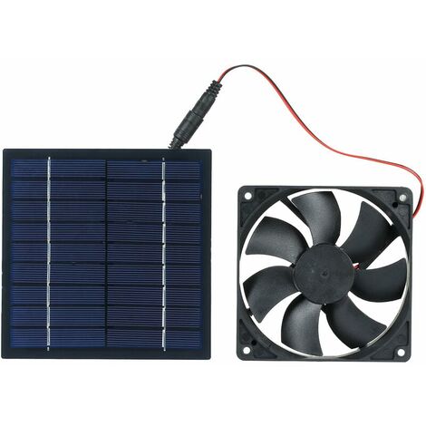 Ventilador con panel solar Mini ventilador 5W 6V Extractor solar alimentado por luz solar Resistencia al agua IP65 para perros Gallineros Invernaderos Techos de vehículos recreativos