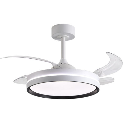 Ventilador DC AKRAN negro, 4 aspas retráctiles, 72W LED 300040006000K