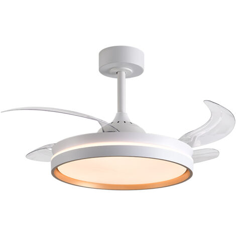 Ventilador DC AKRAN oro, 4 aspas retráctiles, 72W LED 300040006000K