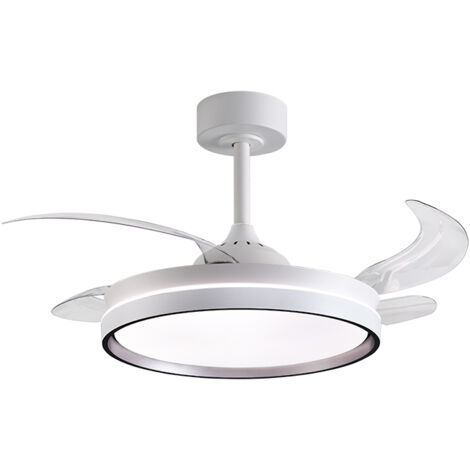 Ventilador DC AKRAN plata, 4 aspas retráctiles, 72W LED 300040006000K