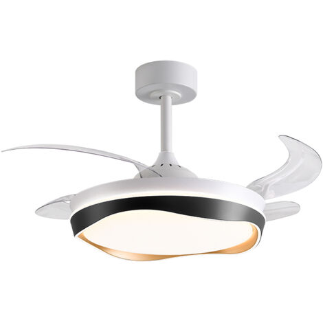 Ventilador DC ALMATI negro-oro, 4 aspas retráctiles, 72W LED 300040006000K