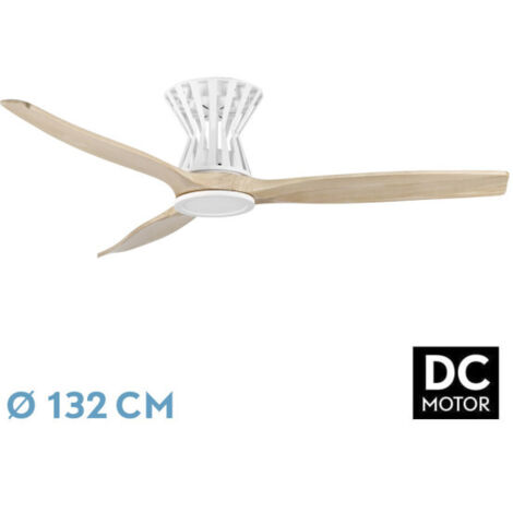 Ventilador Dc Baltir Blanco Led Control Remoto Funcion Inversa