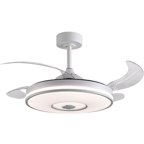 Ventilador DC COLORS blanca, 4 aspas retráctiles, 72W LED 300040006000K