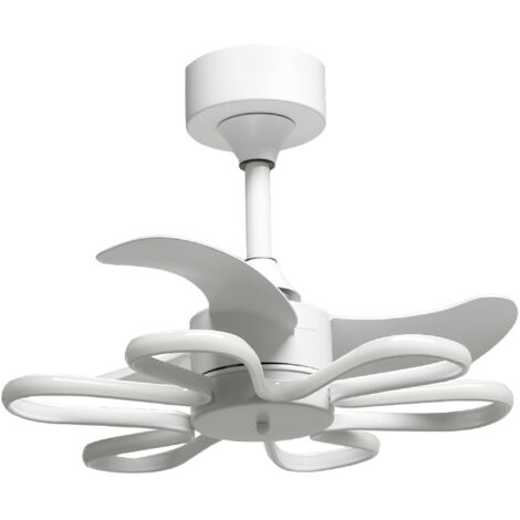 Ventilador DC ENEBRO blanco, 3 aspas, 30W+30W LED