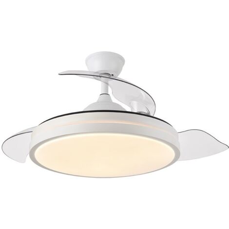 FABRILAMP ABRILA Ventilador de techo con luz LED motor DC ESCORPION Blanco Aspas Retráctiles 107D