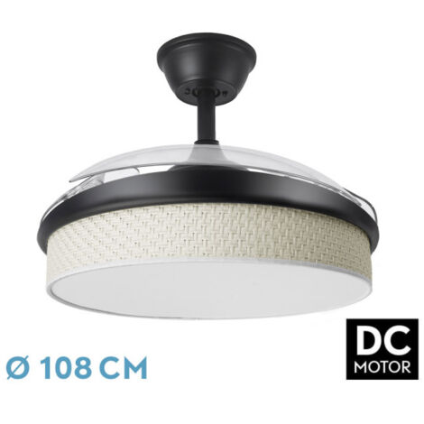 Ventilador DC Moda 72W Negro/Blanco Reed 3 Palas