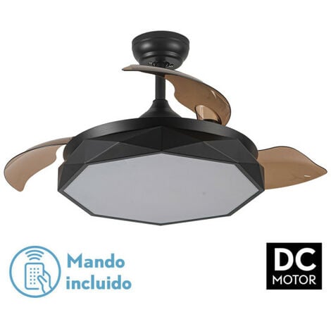 FABRILAMP Ventilador Dc Nashi 72w Negro 4 Asp.desp. 107d 3000-4000-6000k Remoto memoria Temporizador