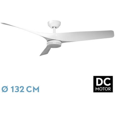 Ventilador de techo con luz motor DC Edhea blanco color luz regulable 132  cm