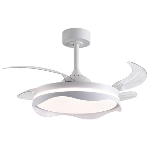 Ventilador DC OLAS blanca, 4 aspas retráctiles, 72W LED 300040006000K