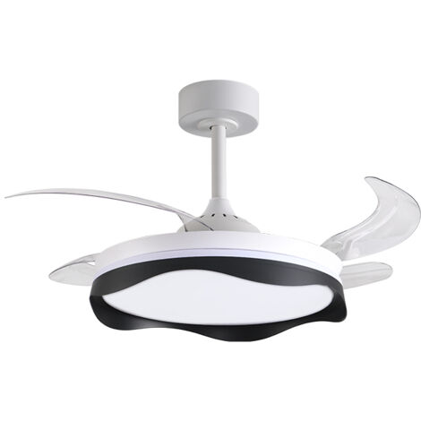 Ventilador DC OLAS negra, 4 aspas retráctiles, 72W LED 300040006000K