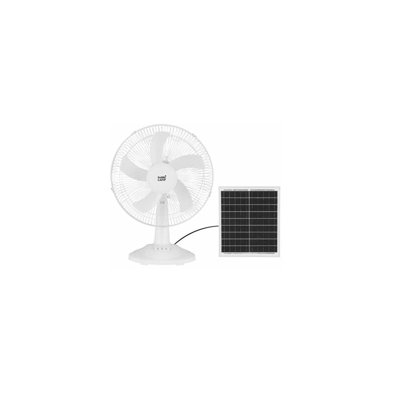 Image of Ventilatore solare dc Ventilatore bianco 20w 3 velocità 63x43x30,5 cm