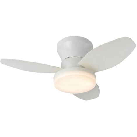 INTERLUSA Ventilador DC TAUROS blanco/blanco, 3 aspas, 48W LED 300040006000K, Al.18xD.70cm