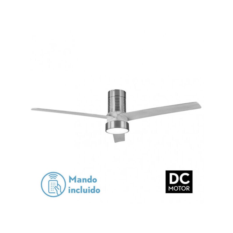 Ventilateur dc teo 24w 2950lm nickel 3asp grey 32x139d 3000-4000-6000k w/remote, memory & timer