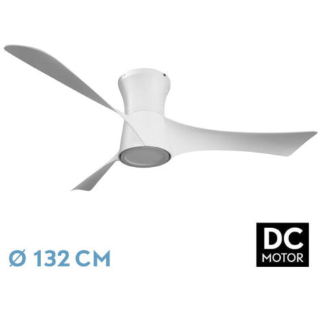 Ventilador dc tianas 18w blanco 3aspas 132d regulable intensidad 2250lm 3000k,4000k,6000k remoto+temporizador+memoria