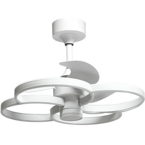 Ventilador DC TREBOL blanco, 3 aspas, 125W+125W LED