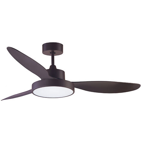 Ventilador DC TULUM marrón, 3 aspas, 25W LED 300040006000K, Al.39xD.120cm