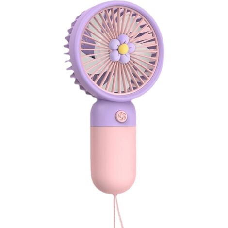 Ventilador de bolsillo personal  Ventilador portátil recargable  Ventilador pequeño  Ventilador portátil a pilas con diseño de flor pequeña para niñas, niños, mujeres y hombres.