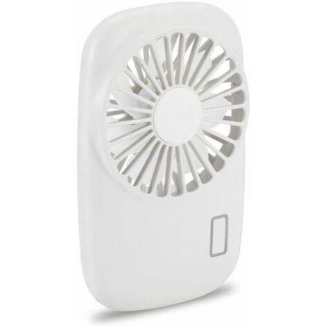 Ventilador de bolsillo Ulisem, mini ventilador, potente, pequeño, portátil, con velocidad ajustable, recargable por USB, refrigeración, color blanco.
