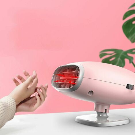 Ventilador de calentador de coche de 12 V, ventilador desempañador de parabrisas de invierno con calentamiento rápido, bajo nivel de ruido, rotación de 360°