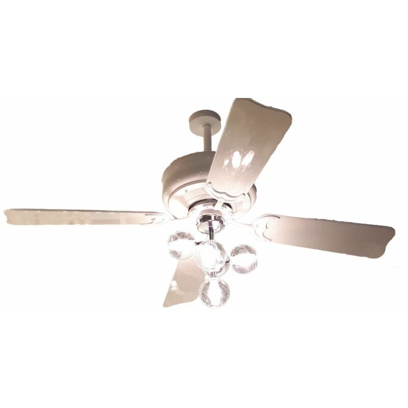 

Razzetti - Ventilador de cerámica blanco 5 luces cm 132xh73abbassamentoda15incluso FAN-RMBS-01
