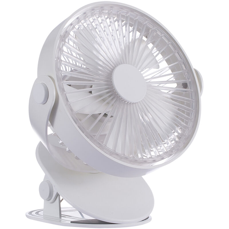 

Ventilador de clip ajustable de 360 ​​° con luz nocturna LED Ventilador de escritorio personal USB de 5 velocidades Ventilador de enfriamiento