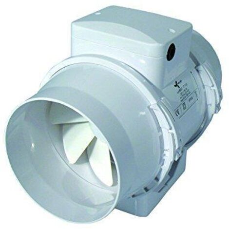 Ventilador de conducto de 125 mm de diámetro, 230 V, 37 W, 280 m³/h, 37 dB, con flujo mixto TT125