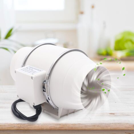 Ventilador de conducto, extractor de aire, extractor integrado, potente ventilador en línea, 180 Pa, 220 m³/h, 40 W para baño, tienda de cultivo, hidroponía (redondo 120 mm)