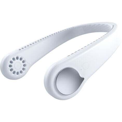 Ventilador de cuello portátil, potente, silencioso, sin aspas, flujo de aire de 360°, recargable por USB, para oficina, hogar, viajes al aire libre.