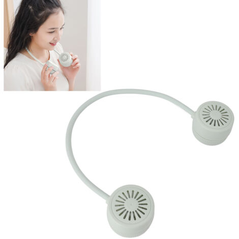 Ventilador de cuello recargable vía USB, portátil, silencioso, sin aspas y con batería de litio de 1000 mAh para acampar, viajar y practicar deportes.