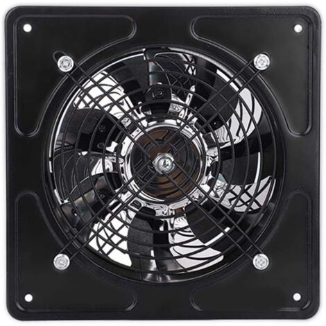 Ventilador de escape de para montar en la pared, ventilación súper silenciosa con motor de cobre para el hogar, baño, cocina, garaje, ventilación de aire (Black)