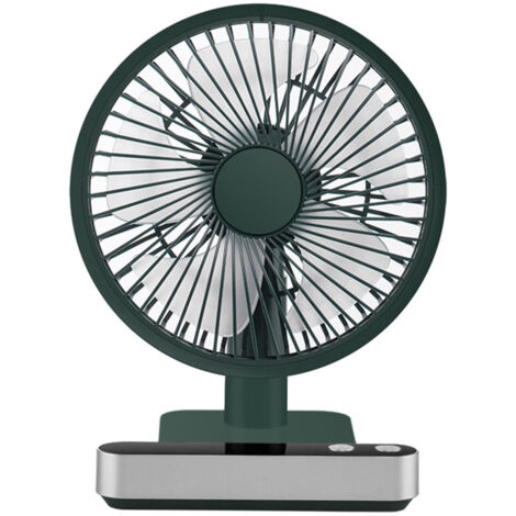 Ventilador de escritorio miniatura ultrasilencioso con pantalla digital y función de vibración del cabezal, con carga USB para mayor comodidad.