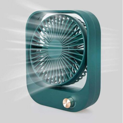 Ventilador de escritorio, potente y silencioso, con circulación de aire, ángulo de inclinación ajustable en 10 direcciones (verde)