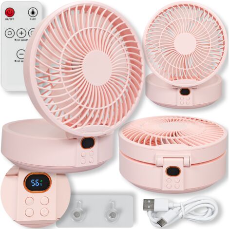 Ventilador de escritorio rosa Heckermann WSK302