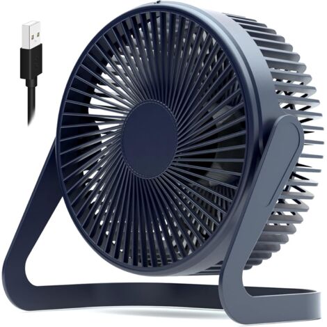 Ventilador de escritorio USB de 15 cm con 2 velocidades, potente flujo de aire, funcionamiento silencioso, base con pedestal, rotación de 360°, portátil, ventilador de mesa personal.