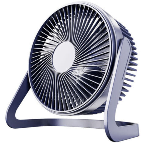Ventilador de escritorio USB de 5 pulgadas, silencioso y compacto, azul: ideal para el espacio de trabajo.