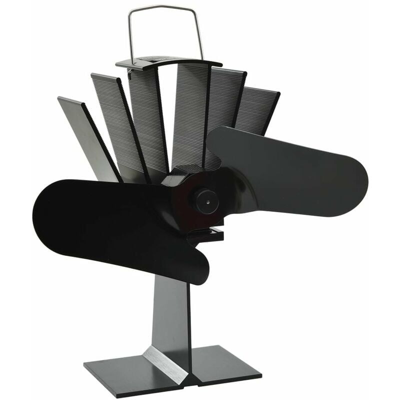 

Happyshopping - Ventilador de estufa accionado por calor 2 aspas negro