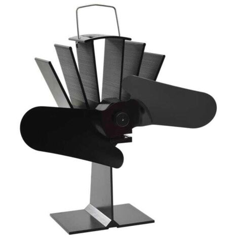 Ventilador de estufa accionado por calor 2 aspas negro