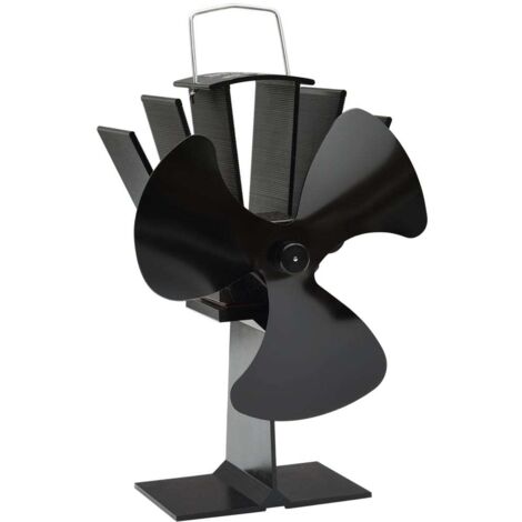 Ventilador de estufa accionado por calor 3 aspas negro
