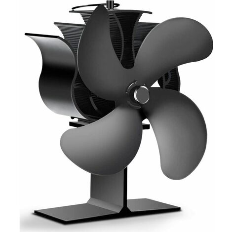 Ventilador de estufa de energía térmica, ventilador de chimenea de inducción automática de 4 aspas para quemador de madera/chimenea/chimenea, ventilador de estufa de leña ecológico