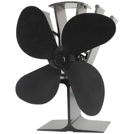 Ventilador de estufa de leña de 4 aspas accionado por calor para leños/chimenea, ventilador de chimenea con arranque rápido, circulación silenciosa de aire caliente y ahorro eficiente de combustible.
