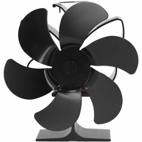Ventilador de estufa KZQ de 6 aspas, arranque automático, resistente a altas temperaturas y de bajo consumo, alimentado por calor para el hogar, negro, diámetro de 152 mm