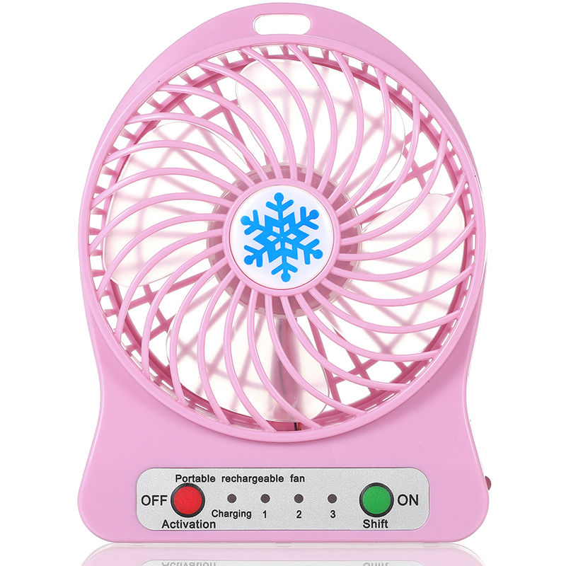 

Ventilador de luz LED recargable, enfriador de aire de carga USB de escritorio,Rosa