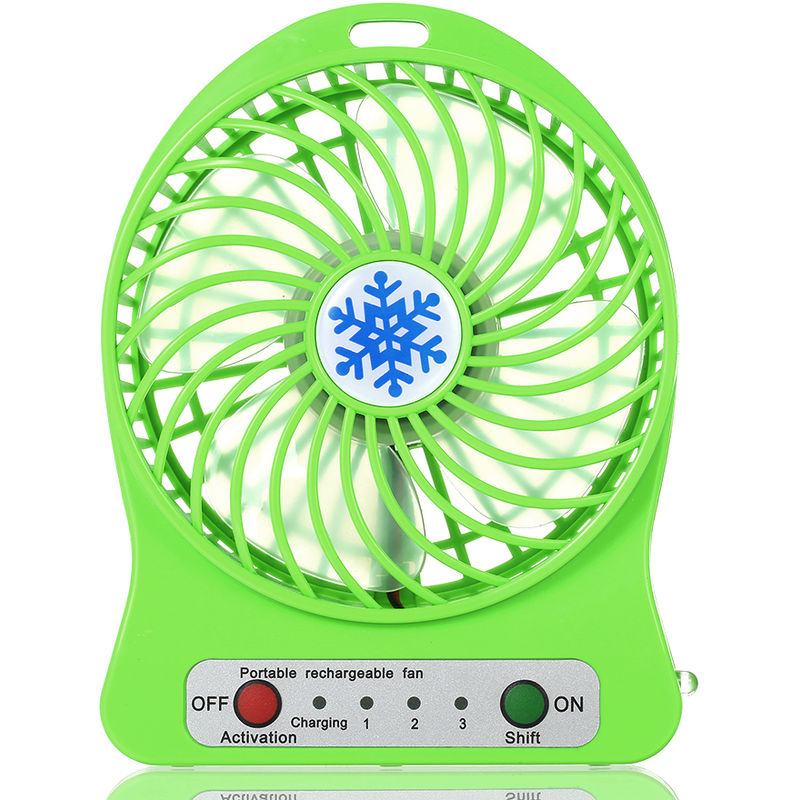 

Ventilador de luz LED recargable, enfriador de aire de carga USB de escritorio,verde