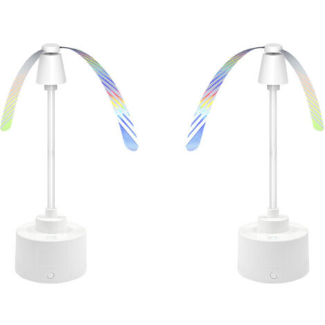 Ventilador de mesa antimoscas (2 unidades), repelente de moscas y mosquitos, para mesa o para colgar en picnics y barbacoas, repelente de mosquitos sin químicos (blanco)