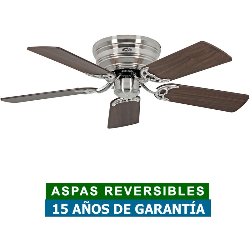 Casafan - 5103051 classic flat 103cm ventilateur de plafond noyer ou hêtre/chrome satiné 5103051 classic flat 103cm noyer ou hêtre/chrome satiné