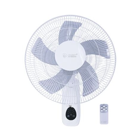 Ventilador de pared Barsi Ø43 cm 50 W blanco con mando, oscilación y temporizador